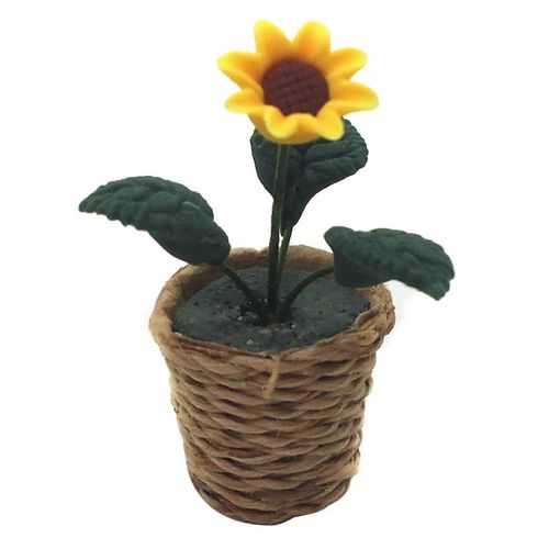 1/12 Maison De Poupée Miniature Tournesol Simulation Plante En Pot Modèle De Fleur Pour Mini Décoration D¿Accès