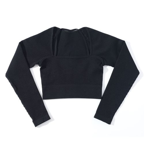 Tenue De Yoga Femme Nouveauté Printemps 2022 Seamless Vêtements De Sport Serrés À Séchage Rapide Ensemble Fitness G9215 Noir Manches Longues Xl