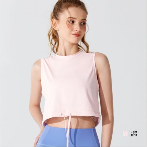 Débardeur De Yoga Pour Femme Sans Manches Anti-Uv Et Anti-Radiation En Tissu De Sensation Glacée Pour Le Sport Et La Course Taille S Couleur Rose Clair