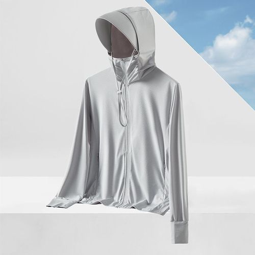 Vêtement Anti-Soleil Décontracté Pour Femmes Et Hommes Avec Grande Visière Réglable En Coton Et Soie Glacée Couleur Argent Clair Taille M