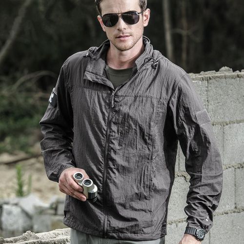 Manteau De Soleil Tactique Pour Hommes Ultra-Mince Et Respirant Vêtement De Protection Solaire Pour L'extérieur En Été Couleur Gris Taille S