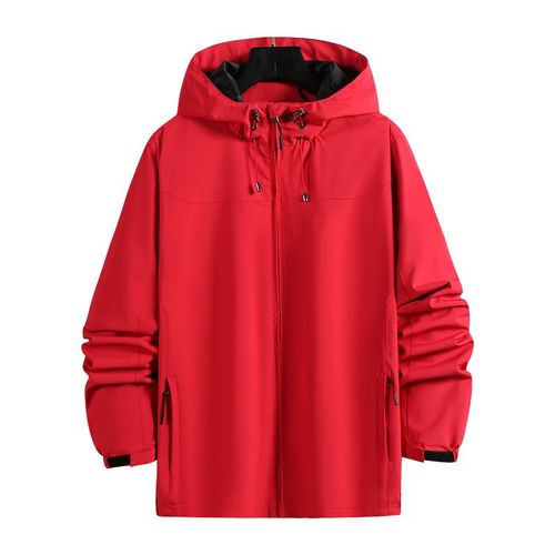 Veste À Piquant Pour Homme En Couleur Unie Veste Imperméable Et Résistante Au Vent Pour Les Quatre Saisons Vêtements De Montagne Simple Couche, Disponible En Rouge Taille S