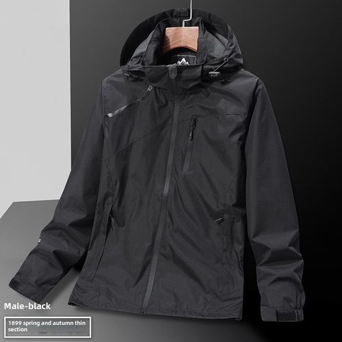 Veste De Montagne Pour Homme Nouveau Modèle 2024 Résistant À L'usure Et À L'eau Couple Veste D'extérieur Sports Sans Vent Noir
