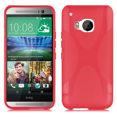 Cadorabo Housse Compatible Avec Htc One M9 En Rouge Cerise - Étui De Protection En Silicone Tpu Flexible