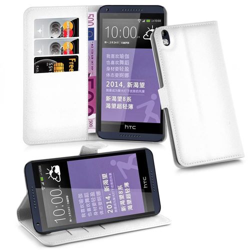 Cadorabo Housse Compatible Avec Htc Desire 816 En Albâtre Blanc - Étui De Protection Avec Fermeture Magnétique, Fonction De Support Et Compartiment Pour Carte