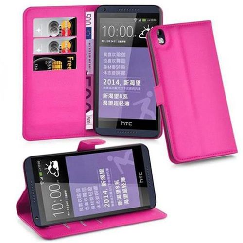Cadorabo Housse Compatible Avec Htc Desire 816 En Rose Bonbon - Étui De Protection Avec Fermeture Magnétique, Fonction De Support Et Compartiment Pour Carte