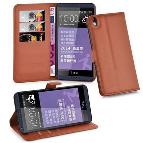 Cadorabo Housse Compatible Avec Htc Desire 816 En Noisette Marron - Étui De Protection Avec Fermeture Magnétique, Fonction De Support Et Compartiment Pour Carte