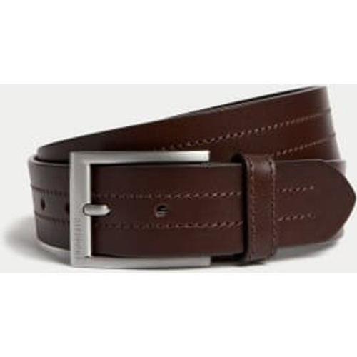 Ceinture En Cuir D'origine Italienne À Boucle Rectangulaire - Marron