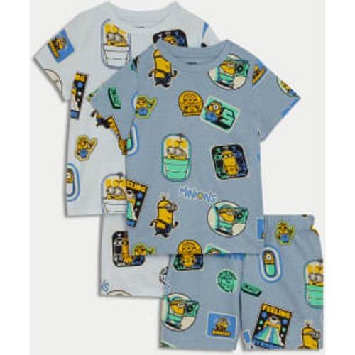 Lot De 2 Pyjamas 100 % Coton À Motif Minions¿ (Du 3 Au 16 Ans) - Bleu