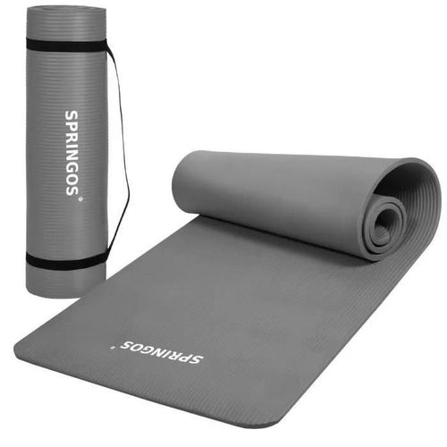 Tapis De Fitness - Springos - 183 Cm - Résistant À L'eau - Sangle De Transport - Antidérapant