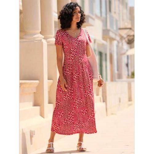 Robe En Jersey Viscose (Ecovero) - - Fraise-Couleur Ivoire Imprimé