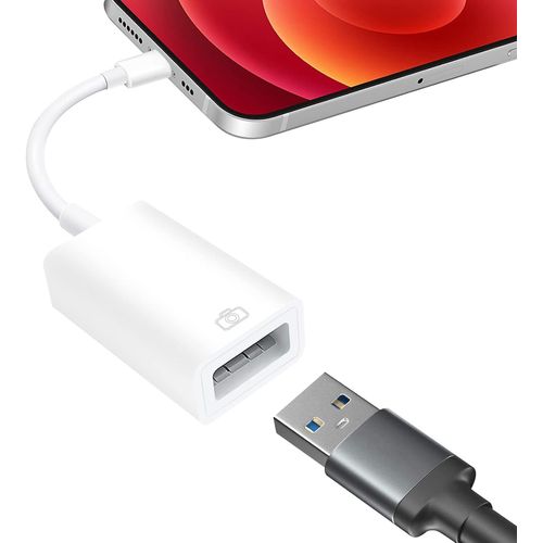 Adaptateur Lightn-Ing Vers Usb Pour Caméra Compatible Avec I-Phone,I-Pad, Câble Usb Data Sync Pour Appareil Photo, Clavier, Souris, Lecteur De Carte, Clé Usb, Adaptateur Ethernet Usb Blanc[X4040]