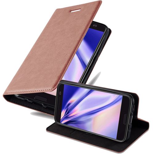 Cadorabo Housse Compatible Avec Htc 10 (One M10) En Marrone Cappucino - Étui De Protection Avec Fermeture Magnétique, Fonction De Support Et Compartiment Pour Carte