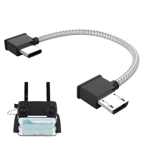 Câble De Données De Tablette Vers Contrôleur De 150 Mm, Câble De Données À Angle Droit De Type C Vers Micro Usb Pour Drone Rc Compatible Avec La Télécommande Dji Mavic Air 2 / Mini 2[X126]-Ici Et Maintenant