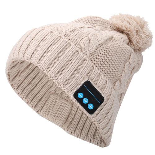 Bonnet Tricoté Sans Fil Bluetooth Pour Femme, Casquette De Sport, De Course, D'hiver, Chaude (Kaki)