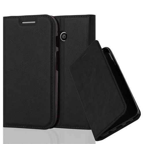 Cadorabo Housse Compatible Avec Motorola Moto E1 En Noir Nuit - Étui De Protection Avec Fermeture Magnétique, Fonction De Support Et Compartiment Pour Carte