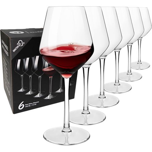 Incassable Verres À Vin Rouge De Bordeaux 425ml, Tritan-Plastique Grand Verres À Vins Pour Mariage Et Fête, Lave-Vaisselle Garanti, Lot De 6