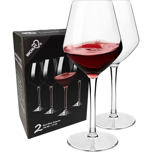 Incassable Verres À Vin Rouge De Bordeaux 425ml, Tritan-Plastique Grand Verres À Vins Pour Mariage Et Fête, Lave-Vaisselle Garanti, Lot De 2
