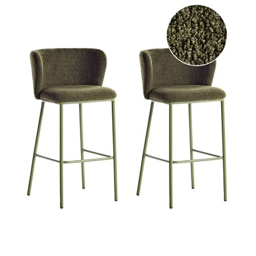Lot De 2 Chaises De Bar Mina Vert