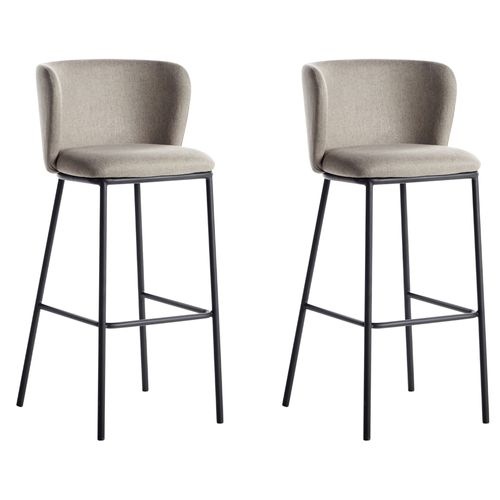 Lot De 2 Chaises De Bar Mina Taupe