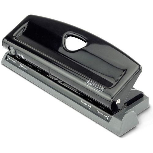 Perforateur - 6 Trous - Métal - Noir - Capacité 9 Feuilles - Rapesco