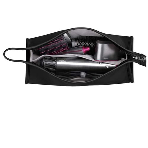 Sac de Rangement Voyage pour Dyson Airwrap/Supersonic Seche Cheveux et Accessoires (Imperméable Cuir-Noir)