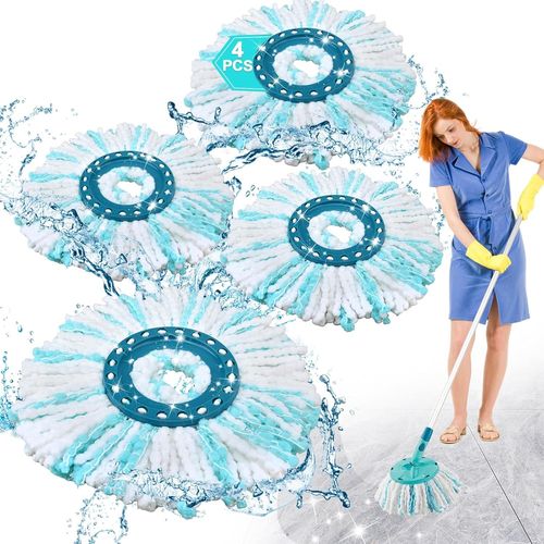 4 Pièces pour Serpillere Tête de Mop de Remplacement,Concerner Clean Twist Disc Mop/Clean Twist Disc Mop Ergo Compatibilité-Microfibre,Très Absorbant,Adapté à Tous Les Sols.[W727]