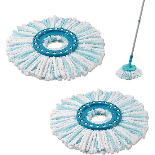 2 Pièces pour Tête de Rechange Clean Twist Disc Mop Ergo Vadrouille en Microfibre de Nettoyage Ronde Forte Absorption d'eau Facile à Remplacer pour Tous Types de Sols.[W615]