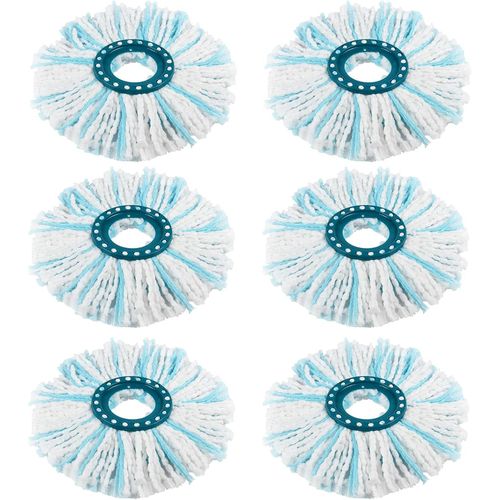 Lot de 6 têtes de rechange pour Clean Twist/Clean Twist Disc Mop Ergo vadrouille à disque,vadrouille microfibre pour tous les sols,serpillère pouvant absorber efficacement l'eau.[W192]