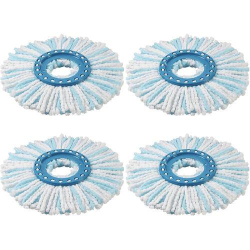 Lot de 4 têtes de rechange pour balai à franges CLEAN Twist Disc Mop Ergo,système à 2 fibres,avec poils spéciaux,pour tous les types de sols.[W802]