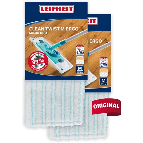 Lot de 2 housses lave-sol Clean Twist M Ergo micro duo,housse de rechange microfibres,housse pour balai à plat nettoyante et absorbante,housse polyvalente tous sols,housse double fibre.[W626]