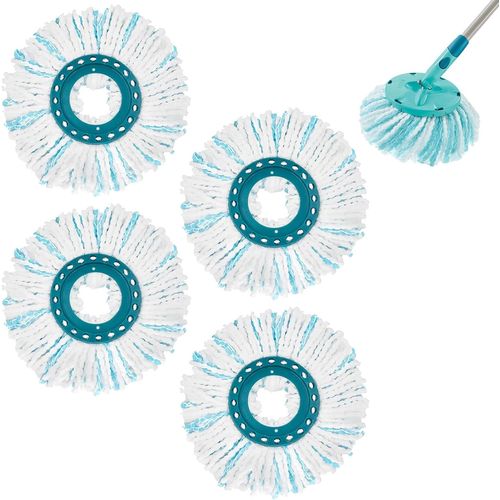 4 Pièces pour Tête de Rechange Clean Twist Disc Mop Ergo Vadrouille en Microfibre de Nettoyage Ronde Forte Absorption d'eau Facile à Remplacer pour Tous Types de Sols.[W825]