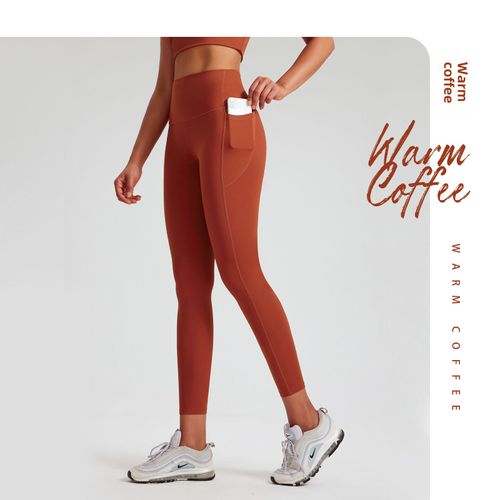 Pantalon De Yoga À Taille Haute Et Sensation Nue Pour Femmes Couleur Chaud Cofféé Taille S Style Sport Fitness Avec Recouvrement Abdominal Et Ascension Des Fesses
