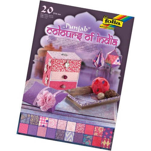 Folia Bloc ¿ Papier Naturel "Punjab", A4, 20 Feuilles