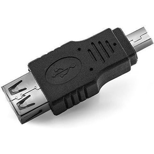 Adaptateur Mini USB - Mini USB B Mâle vers USB A Femelle - Technologie USB 2.0 Haute Vitesse - Noir.[G340]