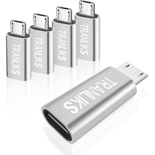 5 Pack Adaptateur USB Type C vers Micro USB Male Support Charge & Sync - Girs.[G1734]