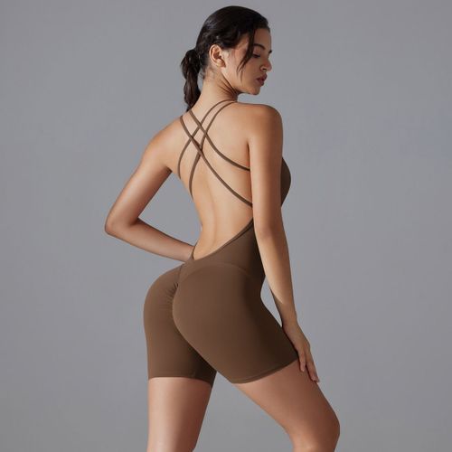 Combinaison De Yoga Pour Femme Nouveau Design Européen Sensation Nueuve Avec Bretelles Dos Nu Entraînement De Course Fitness Sportif Combinaison Integrale Couleur 7066 Taille S