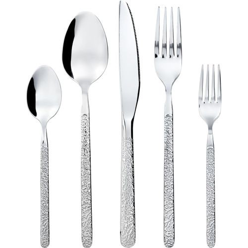 Ensemble Couverts De Table Acier Inox Pour 6 Personnes, 30 Pièces Set De Ménagère Design Avec Couteau Fourchette Cuillère, Lave-Vaisselle