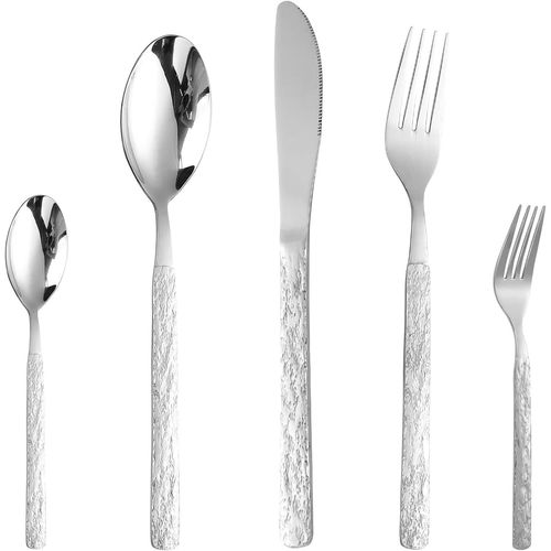 Ensemble De Couverts De Table 12 Personnes, Set De Couvert Acier Inoxydable Avec Cuillère, Couteau, Fourchette, Ménagères 60 Pièces, Lave-Vaisselle