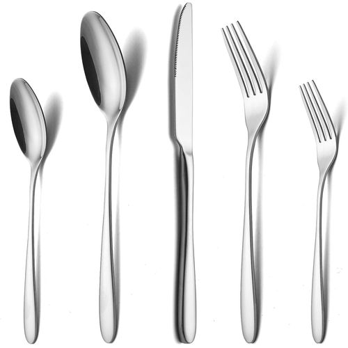 Couverts De Table 12 Personnes, Set De Couvert Acier Inox 60 Pièces, Avec Cuillère Et Couteau Fourchette