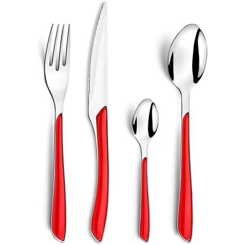 Coffret 24 Couverts Pour 6 Personnes - Rouge
