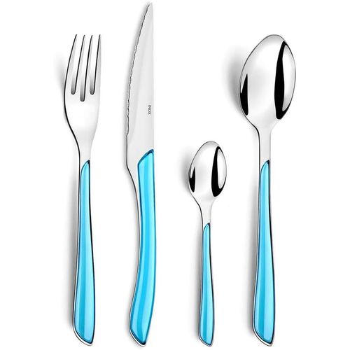 Coffret 24 Couverts Pour 6 Personnes - Bleu Turquoise