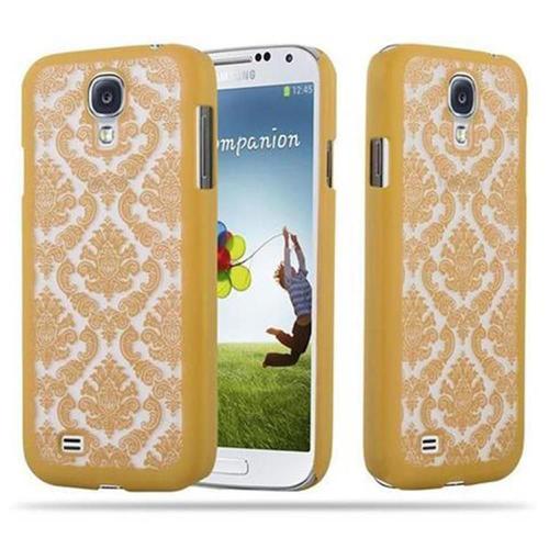 Cadorabo Housse Compatible Avec Samsung Galaxy S4 En Or - Hard Case Étui De Protection Au Design Fleur Paisley Henna Contre Les Rayures Et Les Chocs