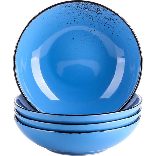 Assiette Creuse En Céramique, Assiette À Soupe Saladier Faïence, 4 Pièces- 700 Ml