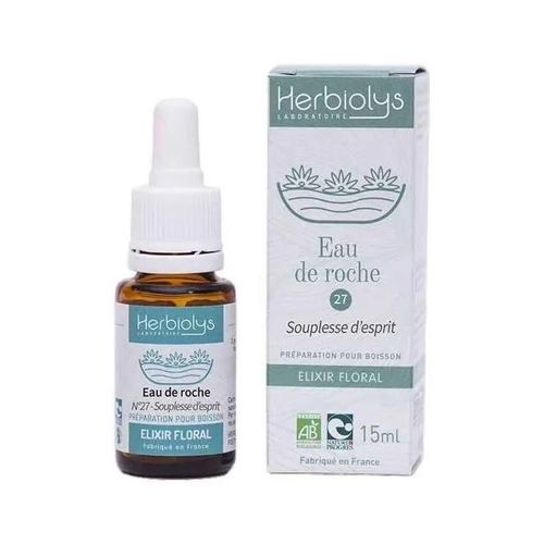 Elixir Floral | Fleurs De Bach | Eau De Roche | N°27 | Fabriqué En France | Bio | 15 Ml | Herbiolys 