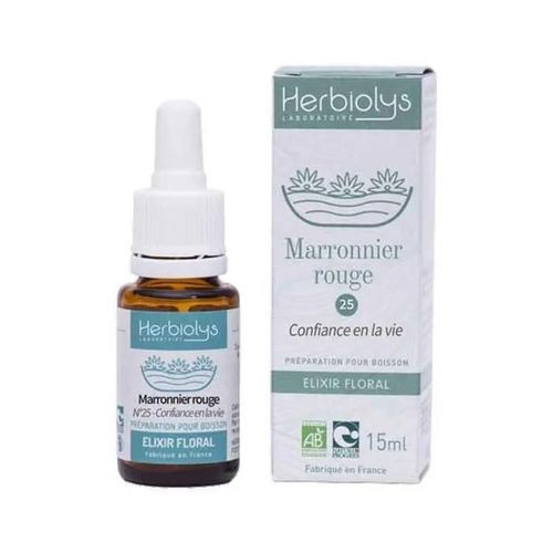Elixir Floral | Fleurs De Bach | Marronnier Rouge | N°25 | Fabriqué En France | Bio | 15 Ml | Herbiolys 