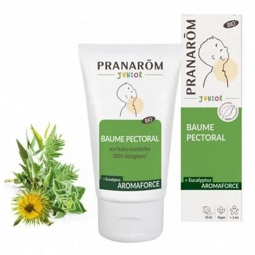 Baume Pectoral Bio Aromaforce Junior - Pranarom - 50ml - Huiles Essentielles 100% Biologiques 