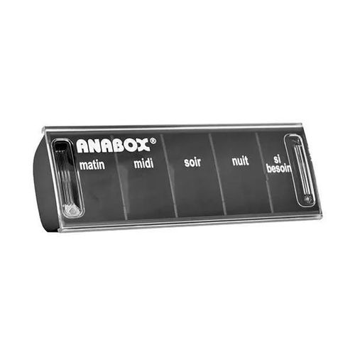 Pilulier Journalier | 5 Cases | Noir | Anabox 
