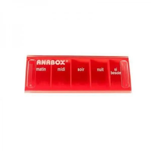 Pilulier Journalier | 5 Cases | Orange Fluo | Anabox 