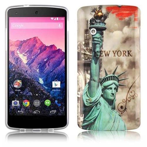 Cadorabo Housse Compatible Avec Lg Google Nexus 5 Avec Impression New York - Statue De La Liberté - Hard Case Étui De Protection Au Design Tendance